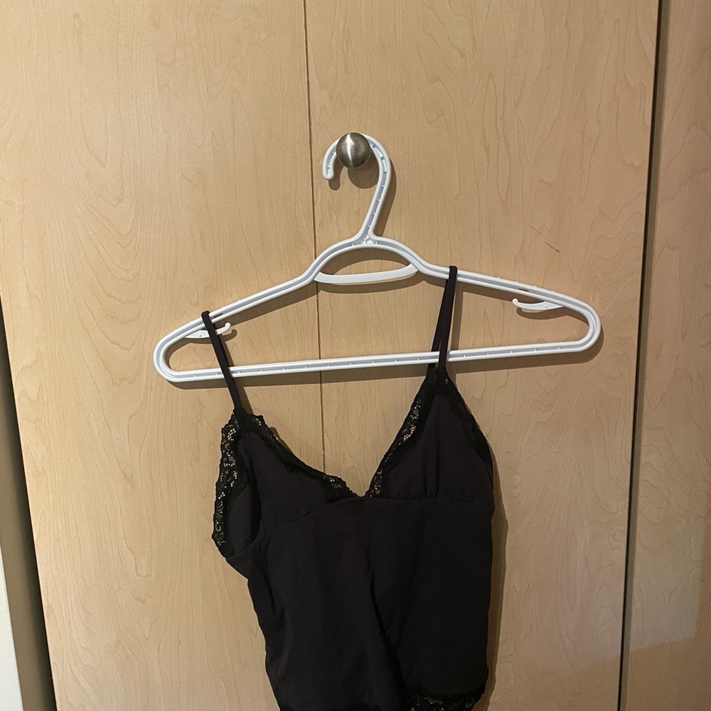 SKIMS Black Lace Trim Crop Top